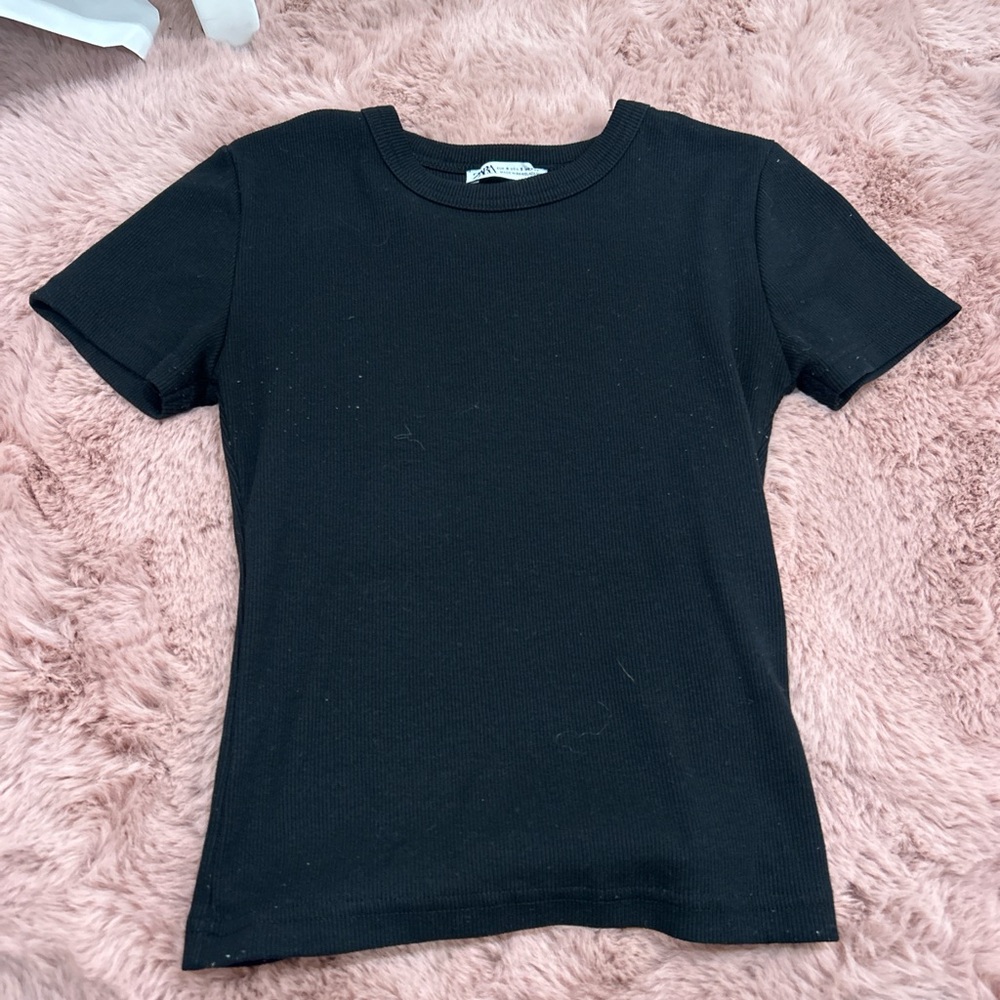 Zara Black Short Sleeve Kids Tee